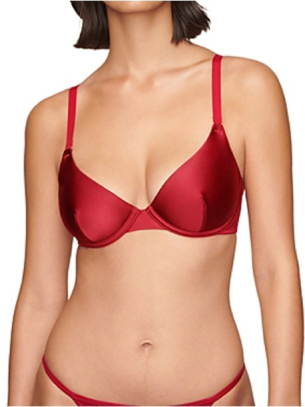 CUUP Plunge Satin Underwire Bra in Red Garnet Shine (Limited Edition)